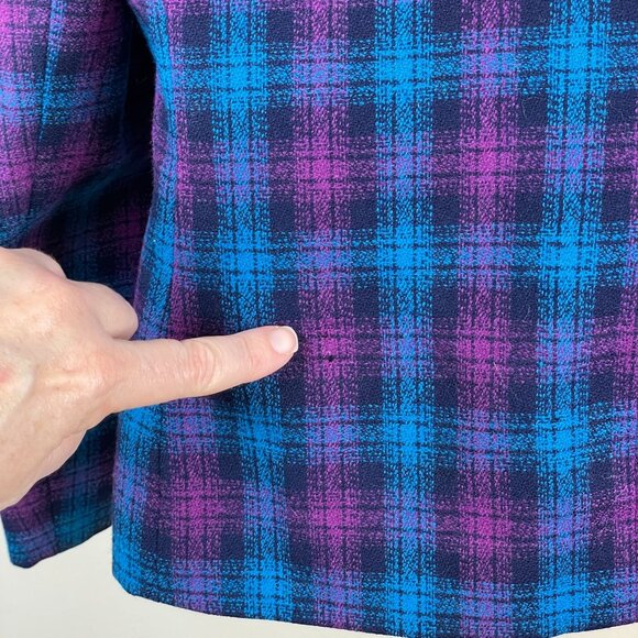 Pendleton Vintage Womens Wool Plaid Blazer Size 14 Corpcore Old Money Jacket - Picture 7 of 14